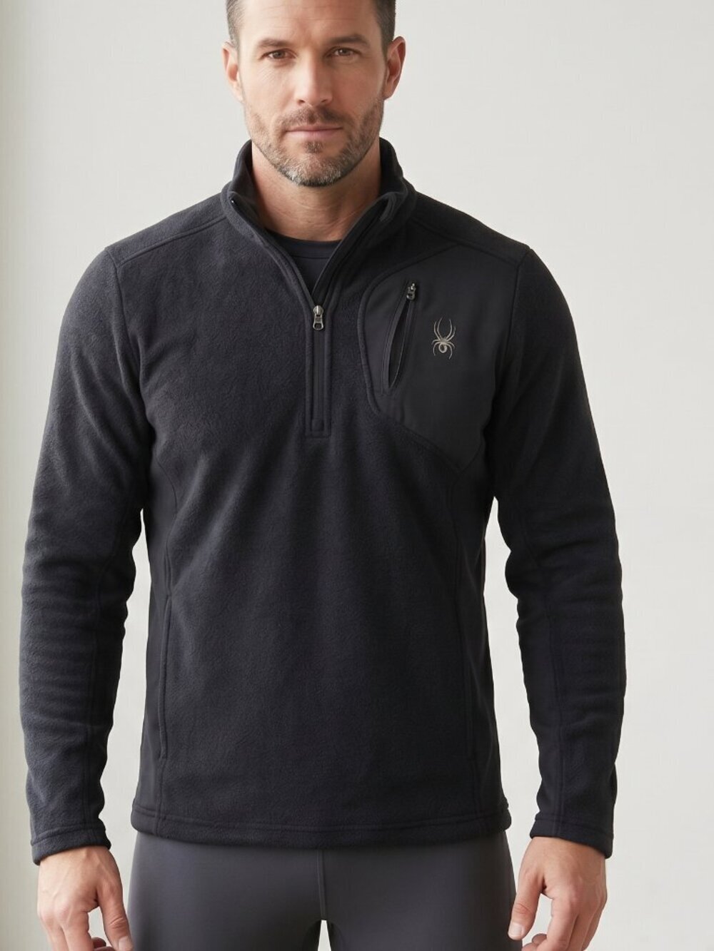 SPYDER Long Sleeve Zip Up Zipper Black Pullover Size XL Extra Large